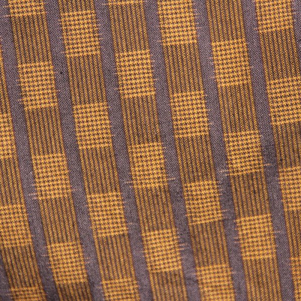 画像4: 衿タックブラウス(変わり市松黄縦グレー入り) (4)