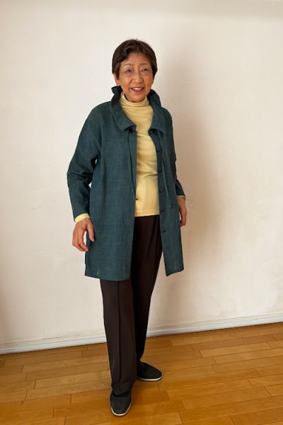 画像3: リボン付きジャケット白樺藍グリーン (3)