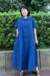 画像2: ビッグワンピース白樺藍細横縞青 (2)