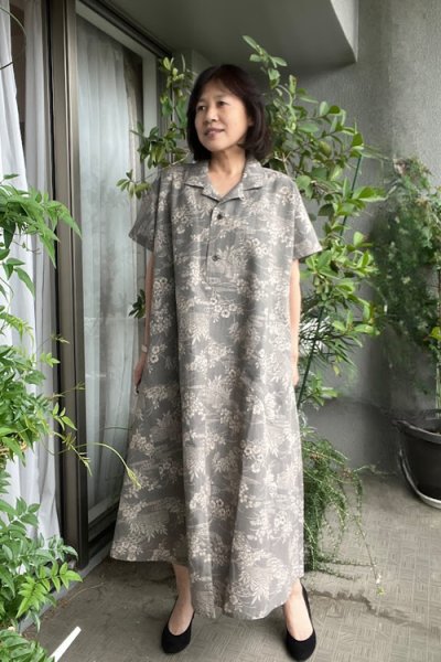 画像1: ビッグワンピースフレンチ袖(なでしこ） (1)