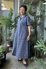 新品 定価107800円 久留米絣工房 藍木野 ピンタックブラウス ゆったり ピンタックブラウス - 久留米絣工房藍木野