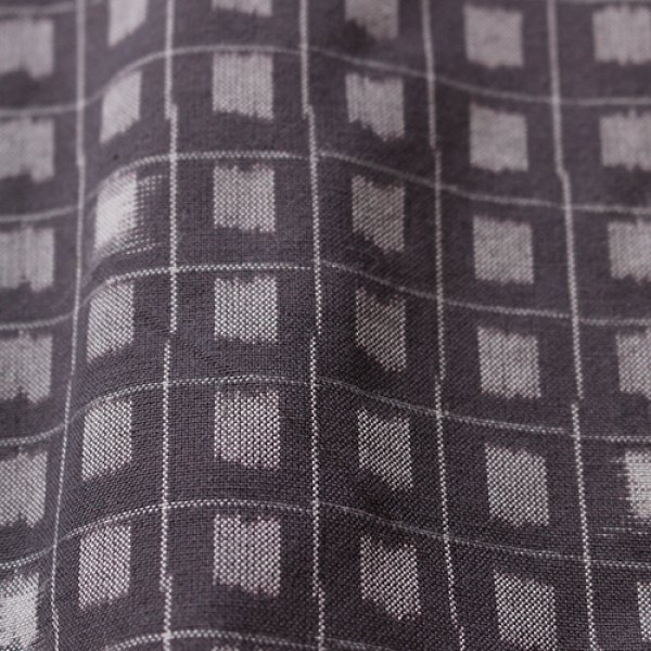 画像3: 一枚衿ブラウス七分袖（四角遊び利休ねずみ） (3)