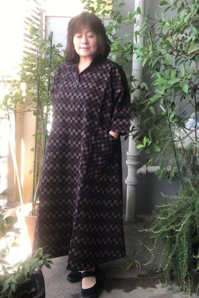 画像1: ビッグワンピース（市松三段） (1)