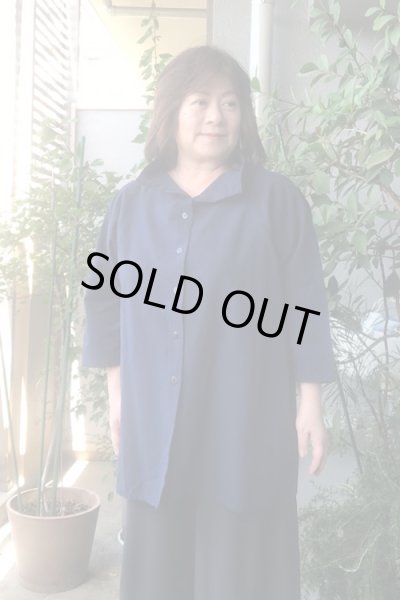 画像2: ボトルネックブラウス　L丈（西原細縞） (2)