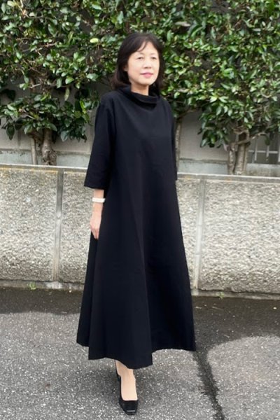 画像1: ロール衿ワンピースフォーマル (1)