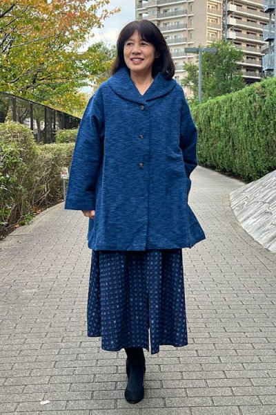 画像3: 四重奏丸衿ジャケット青 (3)