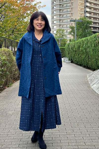 画像2: 四重奏丸衿ジャケット青 (2)