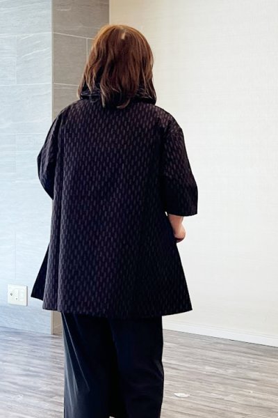 画像2: クロスカラーブラウス(矢羽茶) (2)