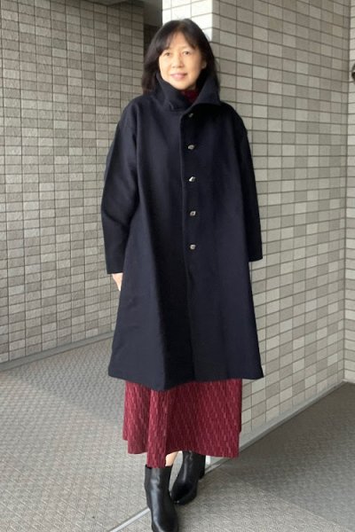 画像2: 高襟コート五重奏黒 (2)