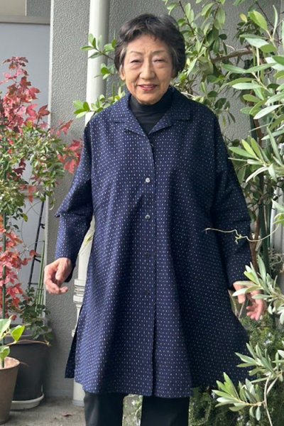 画像1: ビッグブラウス 前開き (色あられ） (1)