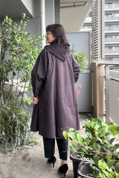 画像5: ビッグコートフード付き・小矢羽根茶 (5)