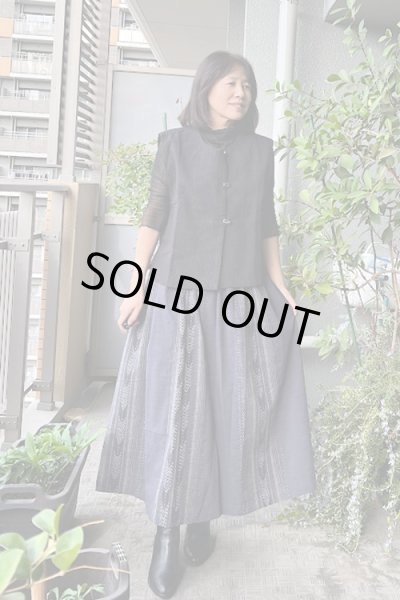 画像2: 12枚はぎスカート(高級矢羽根灰×無地灰) (2)