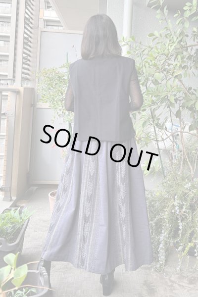 画像3: 12枚はぎスカート(高級矢羽根灰×無地灰) (3)