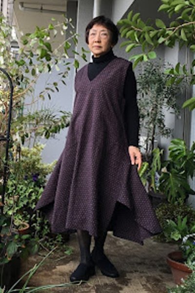 画像2: ジャンパースカート（小矢羽根栗色） (2)