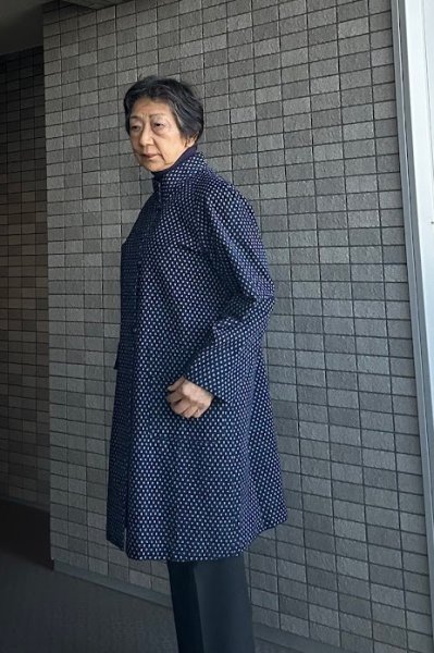 画像2: 手織りコート（井桁柄） (2)