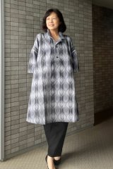 ビッグブラウス 七分袖 - 久留米絣工房藍木野