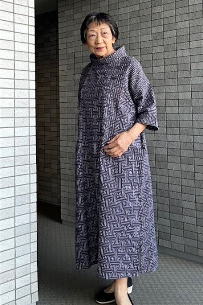 画像3: ピンタックワンピース（さや型グレー） (3)