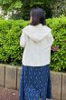 画像2: フード付きジャケット（夏絣生成白縞） (2)
