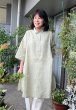 画像2: ビッグブラウス　七分袖・若草格子（心衣） (2)