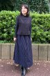 画像1: 横3本スカート(竹柄茶) (1)