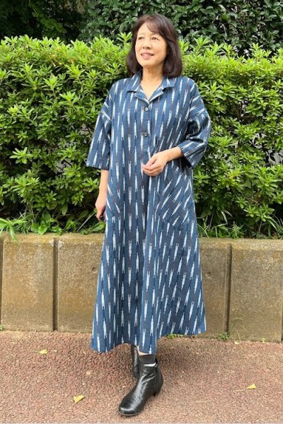 画像2: ビッグワンピース(大正浪漫青) (2)