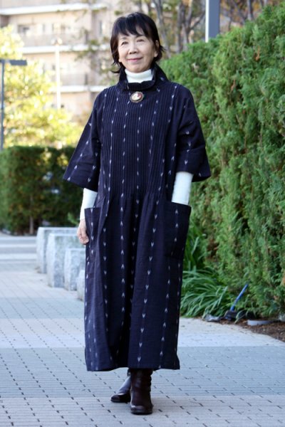 画像3: ピンタックワンピースグレーハート柄 (3)