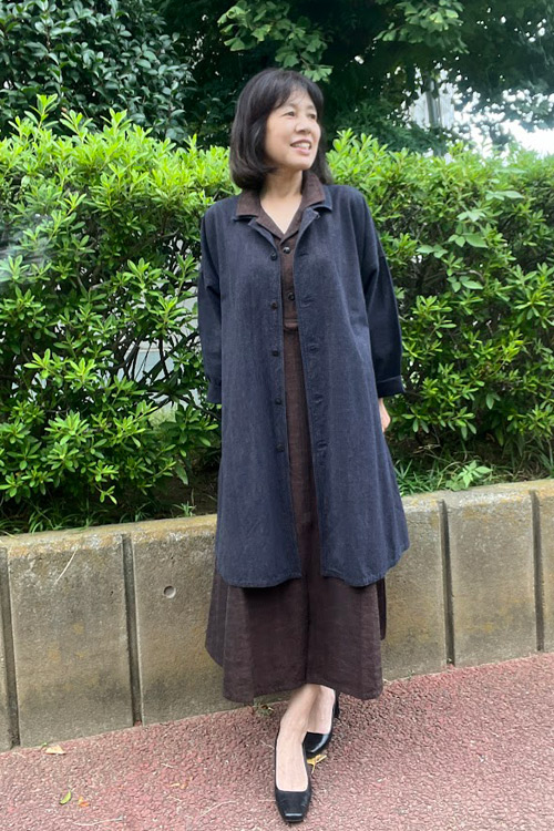 私の初めての久留米絣～茶縞