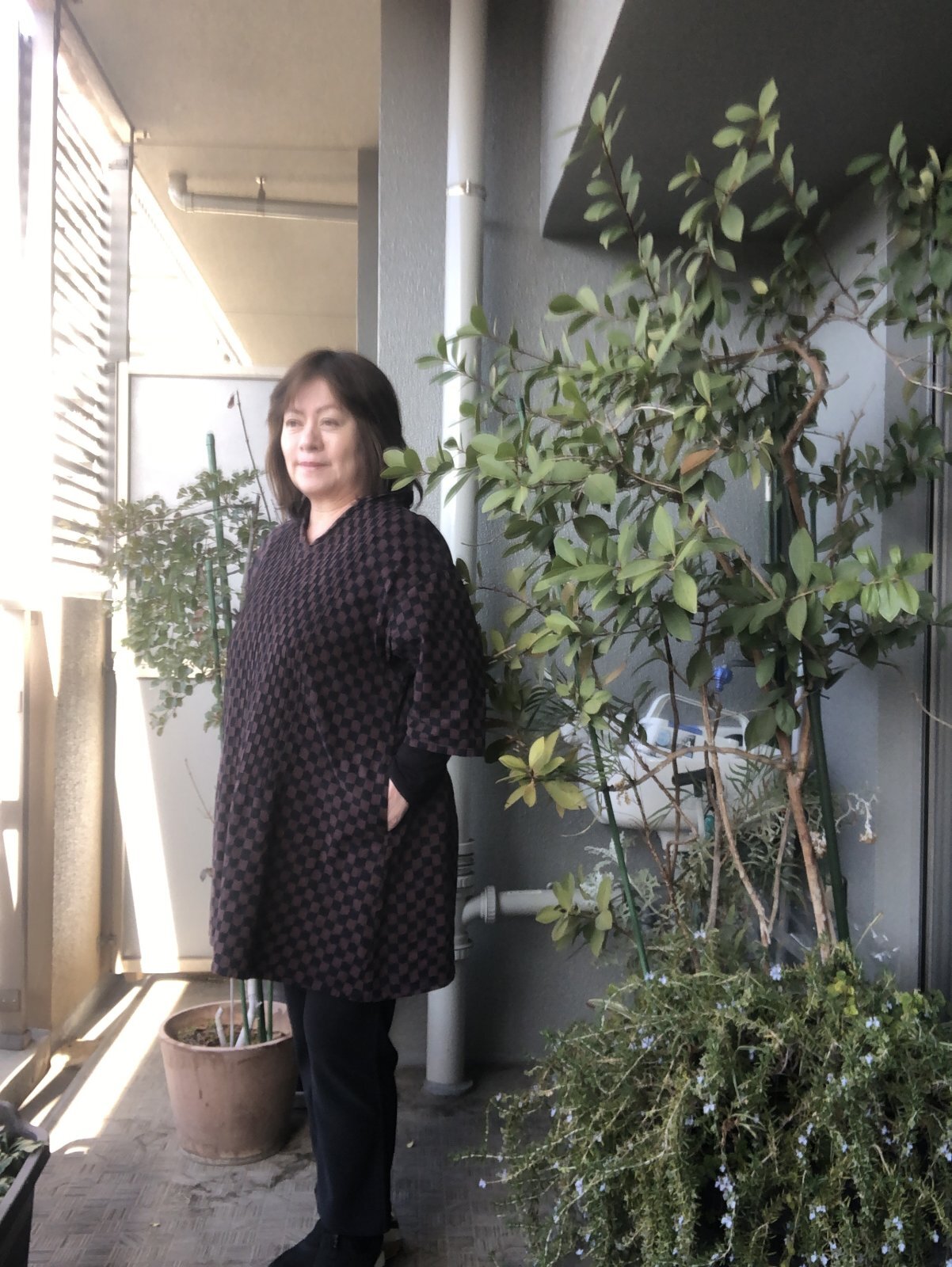 今日のコーデ　フリルブラウス