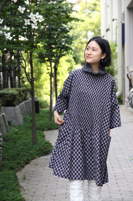 国産】 安心の定価販売 藍木野 リバーシブル 藍木野 久留米かすり