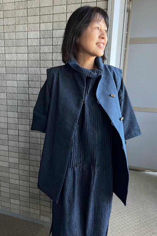 リバーシブルベスト吉田縞・細縞ロング丈