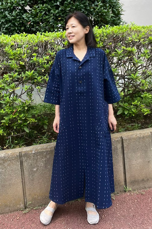 久留米絣　工房藍木野　ワンピース 久留米絣工房藍木野ワンピース